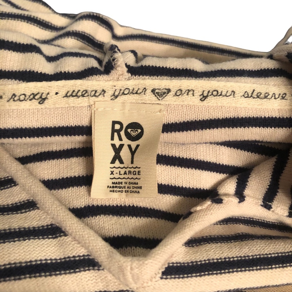Roxy Blue & White Striped Hoodie size X-Large - Picture 3 of 12